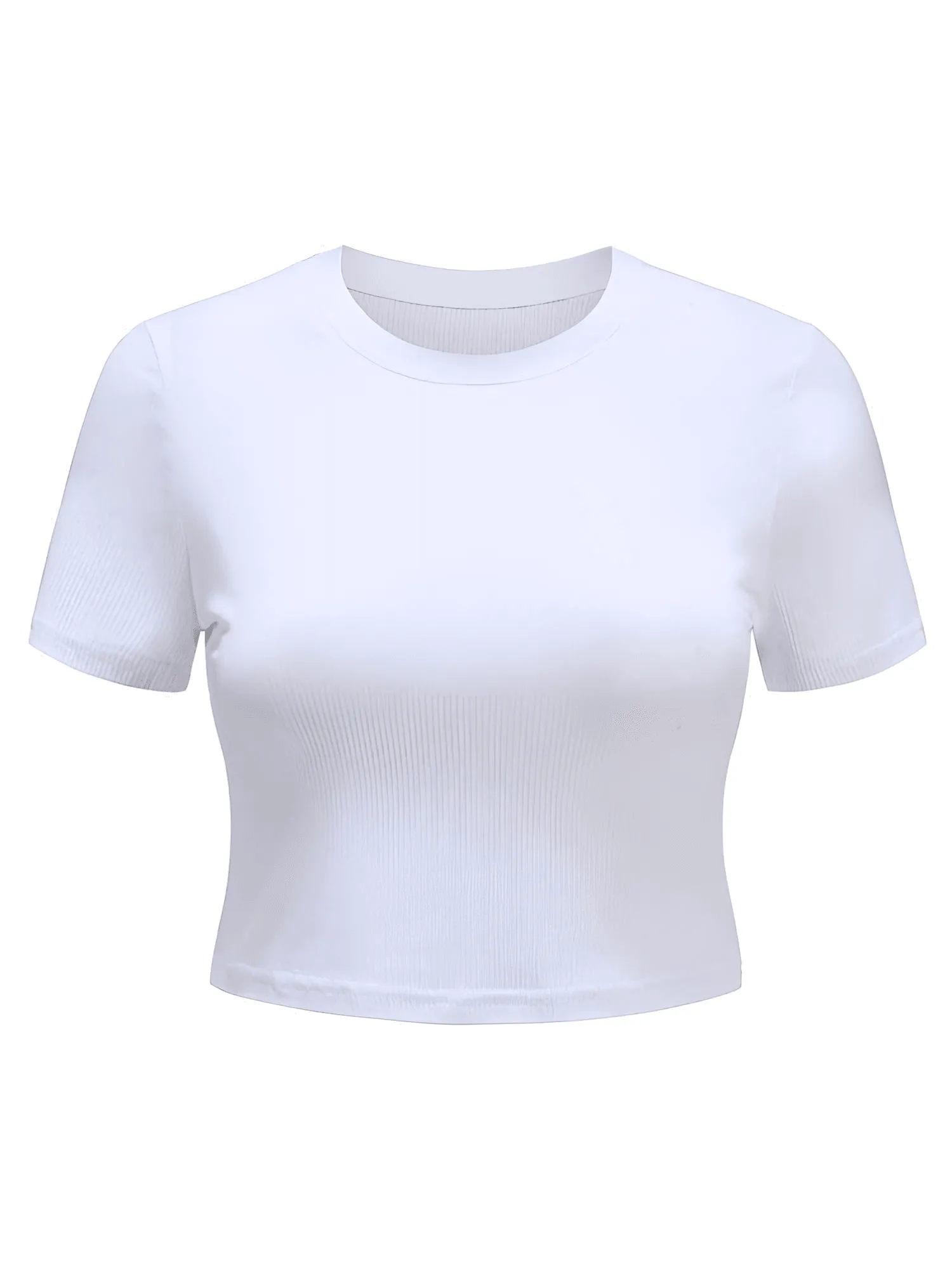 Trendy Short Sleeve Tops Women's Basic Crop Tops