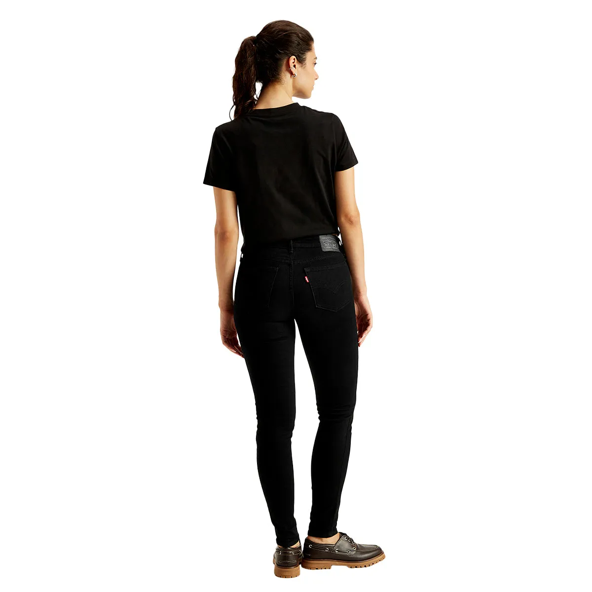 Women's Mid Rise 711 Skinny Black Jeans