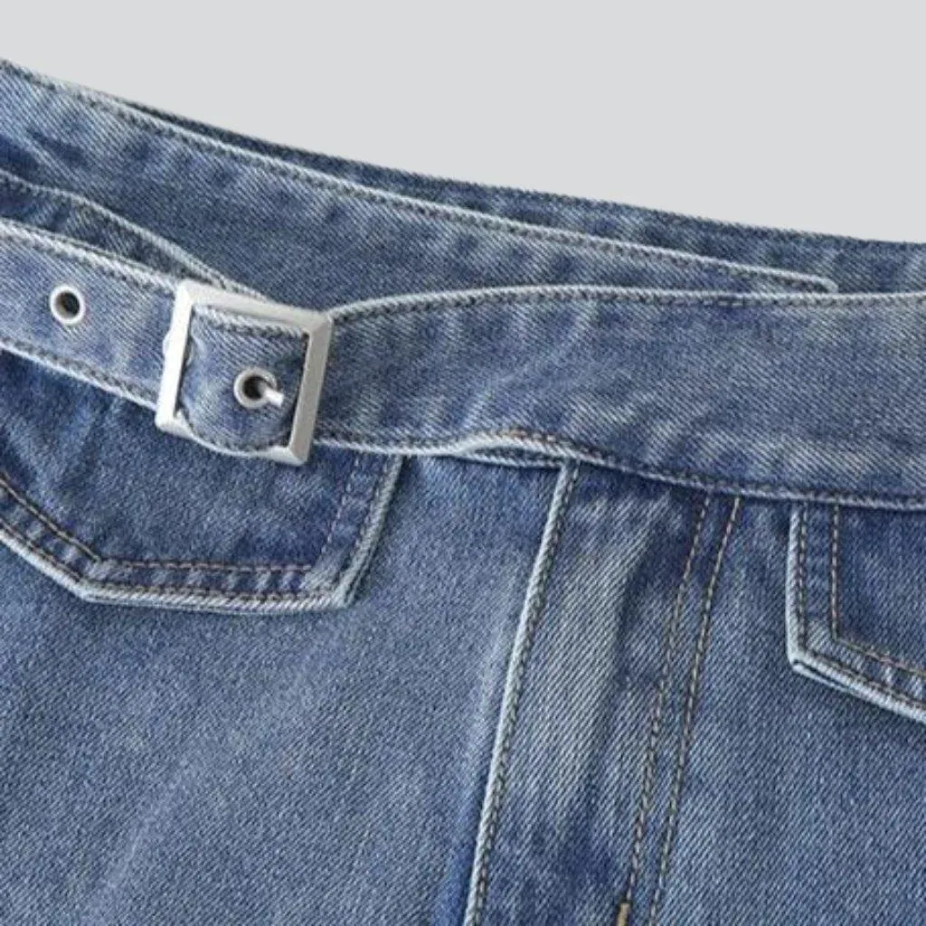 Women's shorts with denim belt