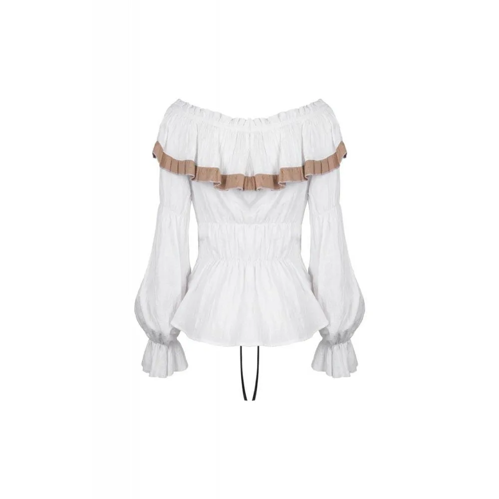 Women's Steampunk Off-shoulder Bandage Waist Tops